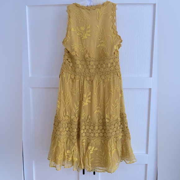 Ranna Gill Anthropologie yellow lace dress size xs (fits like S/M) - Picture 4 of 6